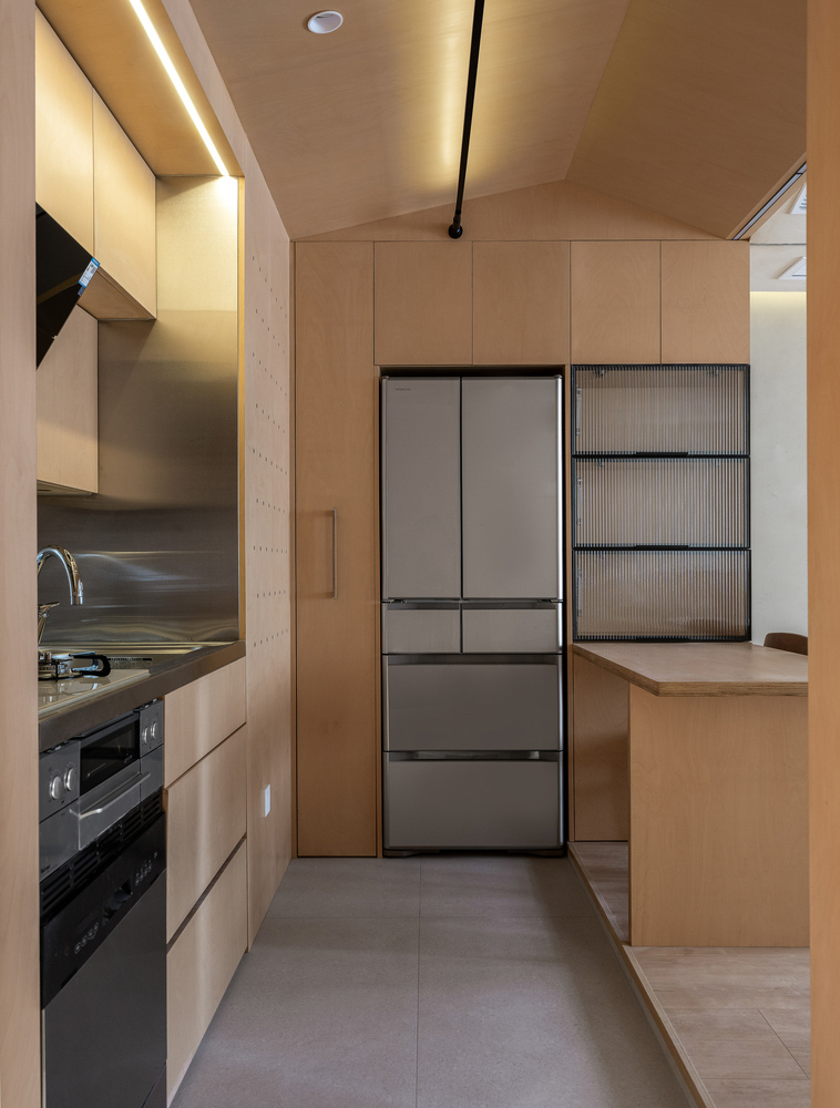 彈性工作室,公寓設計,小戶型設計案例,小公寓設計,單身公寓,原木色,50㎡,微水泥,上海