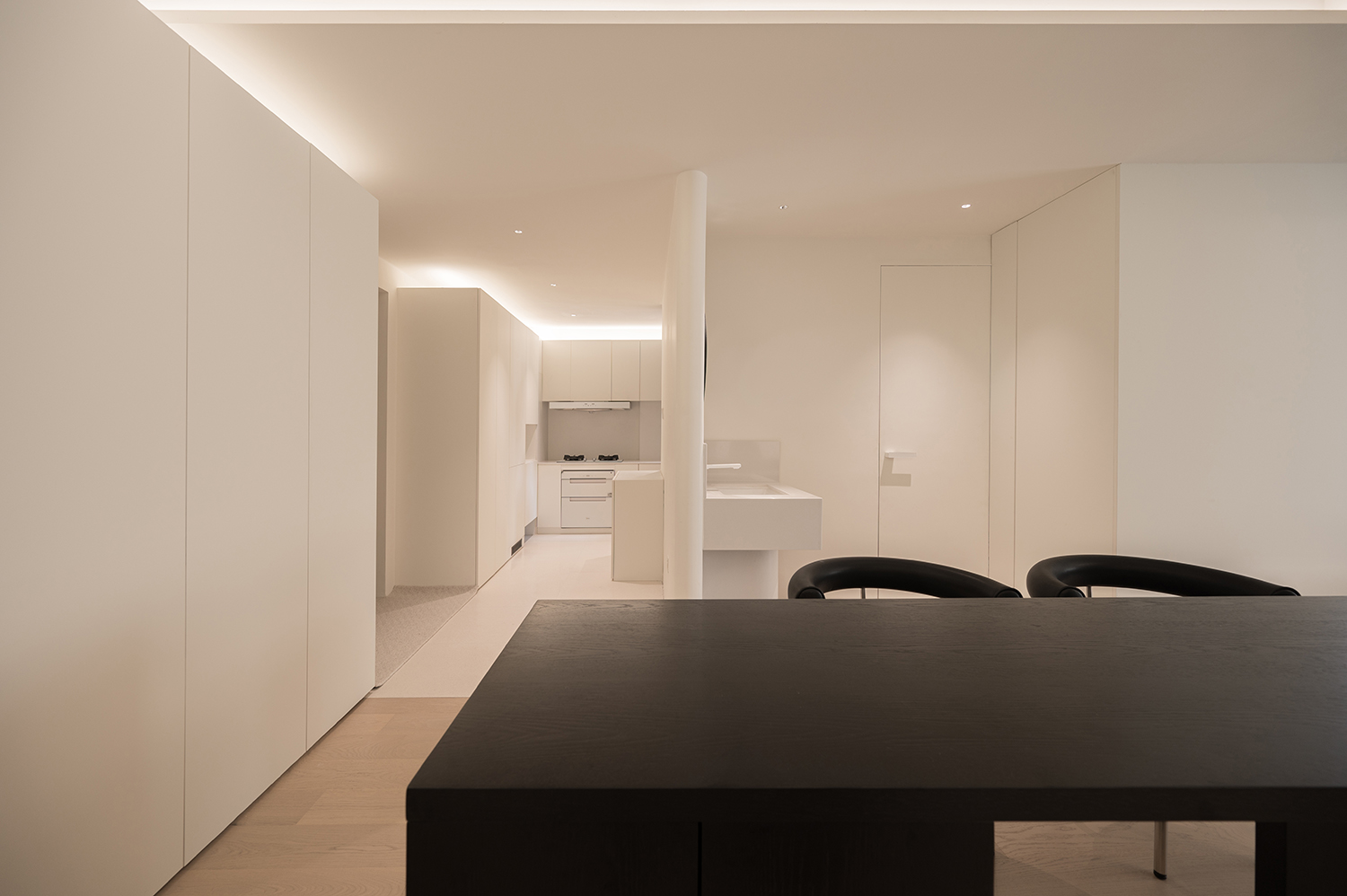 98㎡住宅設計,98㎡,住宅設計,公寓設計,極簡風格住宅設計,住宅設計案例,住宅設計方案,家裝設計,武漢,黑白主義美學住宅,上術設計