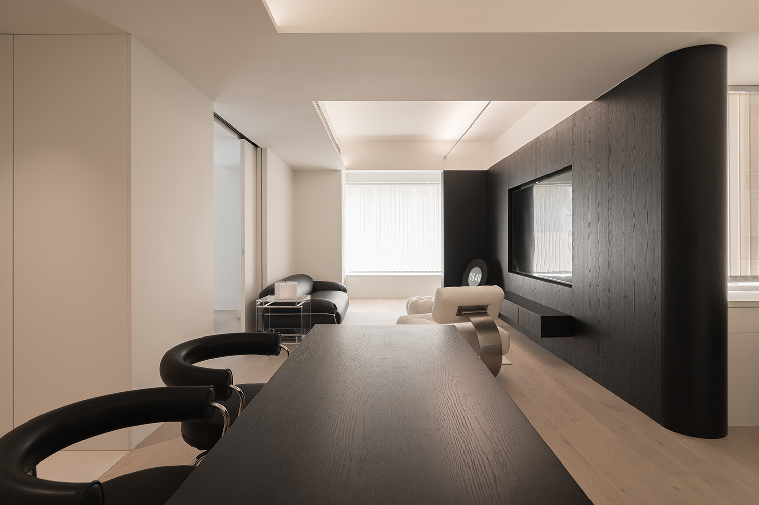 98㎡住宅設計,98㎡,住宅設計,公寓設計,極簡風格住宅設計,住宅設計案例,住宅設計方案,家裝設計,武漢,黑白主義美學住宅,上術設計