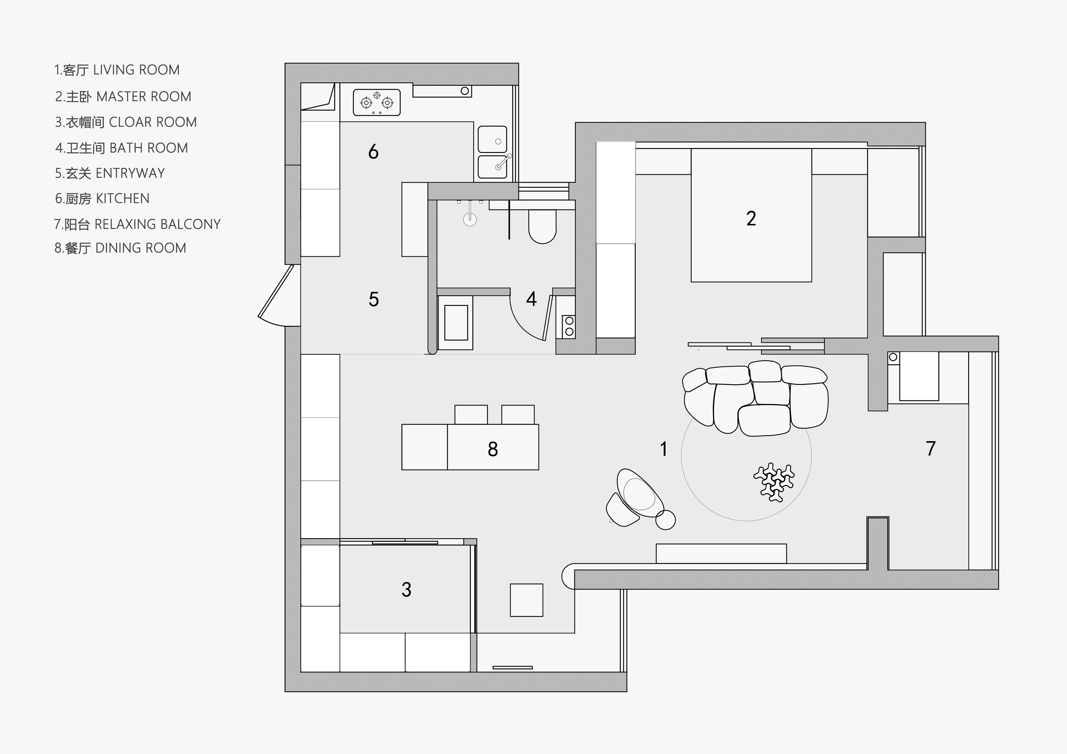 98㎡住宅設計,98㎡,住宅設計,公寓設計,極簡風格住宅設計,住宅設計案例,住宅設計方案,家裝設計,武漢,黑白主義美學住宅,上術設計