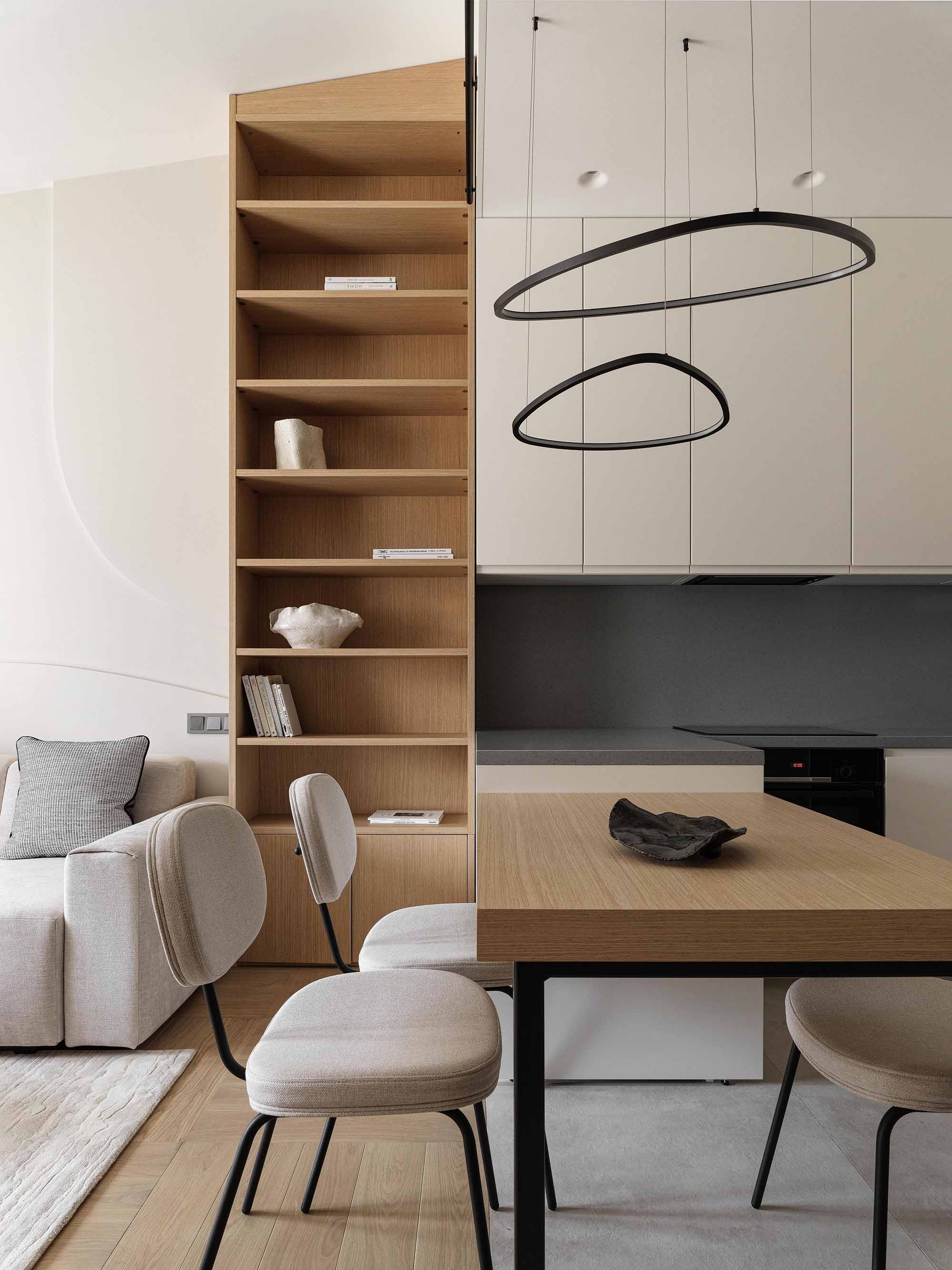 Ekaterina Shilova,公寓設計,小戶型設計案例,小公寓設計,閣樓設計,原木色+白色,65㎡