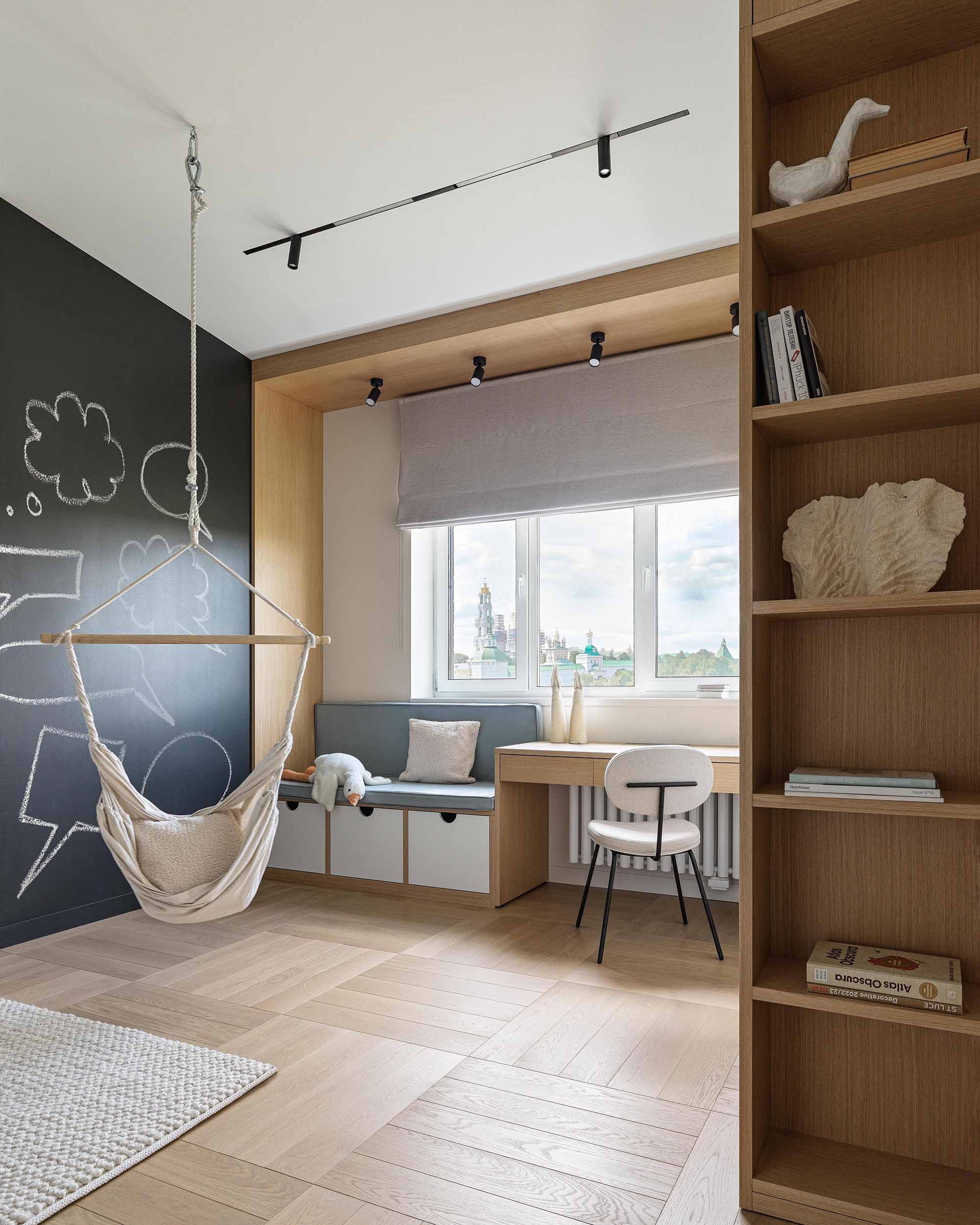 Ekaterina Shilova,公寓設計,小戶型設計案例,小公寓設計,閣樓設計,原木色+白色,65㎡