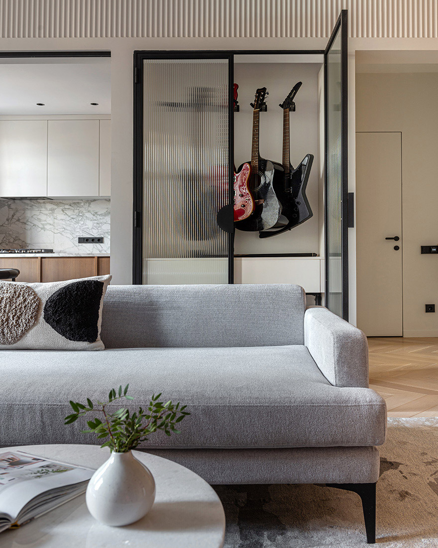 Osome,公寓設計,小戶型設計案例,小公寓設計,三室公寓,原木色+白色,長虹玻璃,65㎡