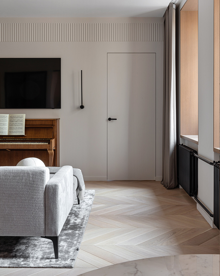 Osome,公寓設計,小戶型設計案例,小公寓設計,三室公寓,原木色+白色,長虹玻璃,65㎡