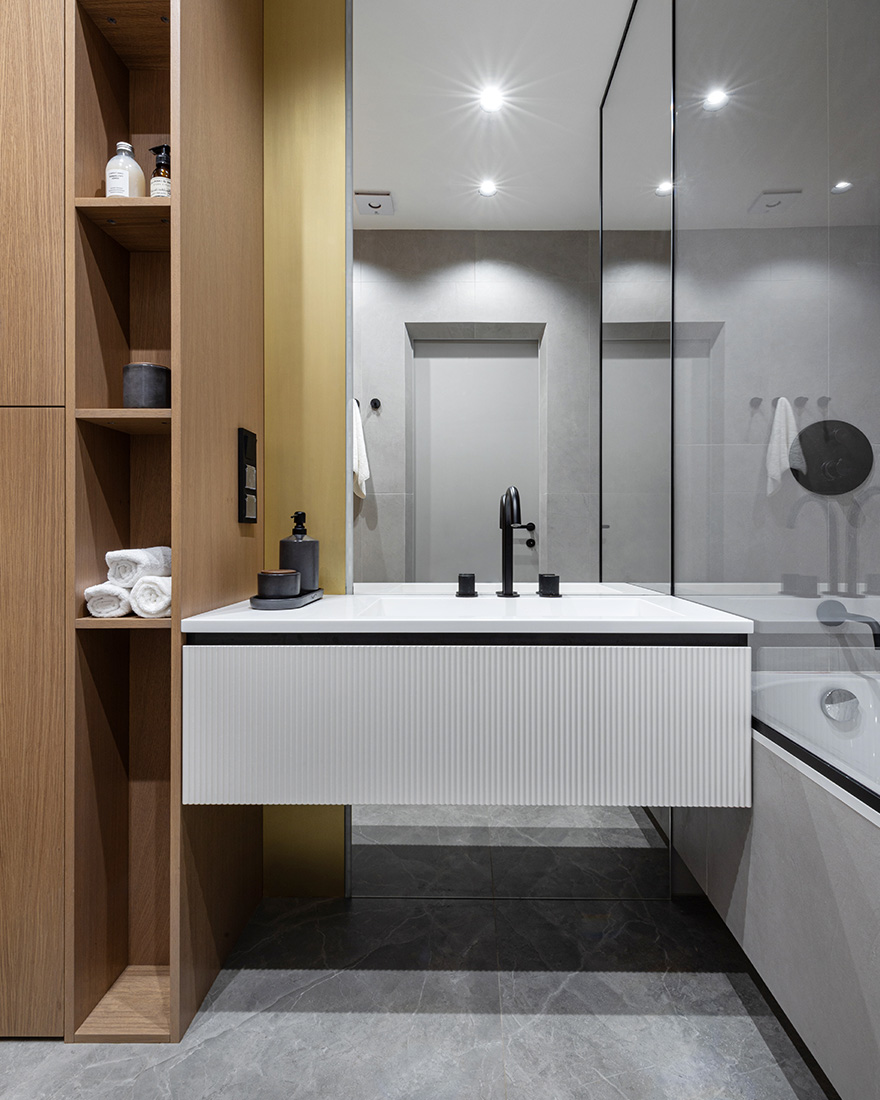 Osome,公寓設計,小戶型設計案例,小公寓設計,三室公寓,原木色+白色,長虹玻璃,65㎡