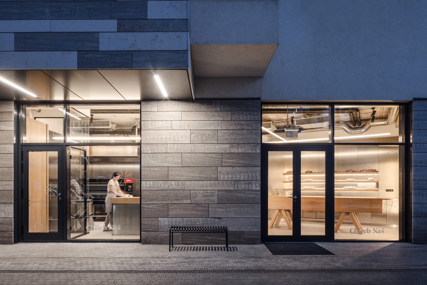 斯洛伐克,Sadovsky & Architects,咖啡廳設計案例,麵包店,極簡主義,麵包店設計,Chlieb Náš麵包店