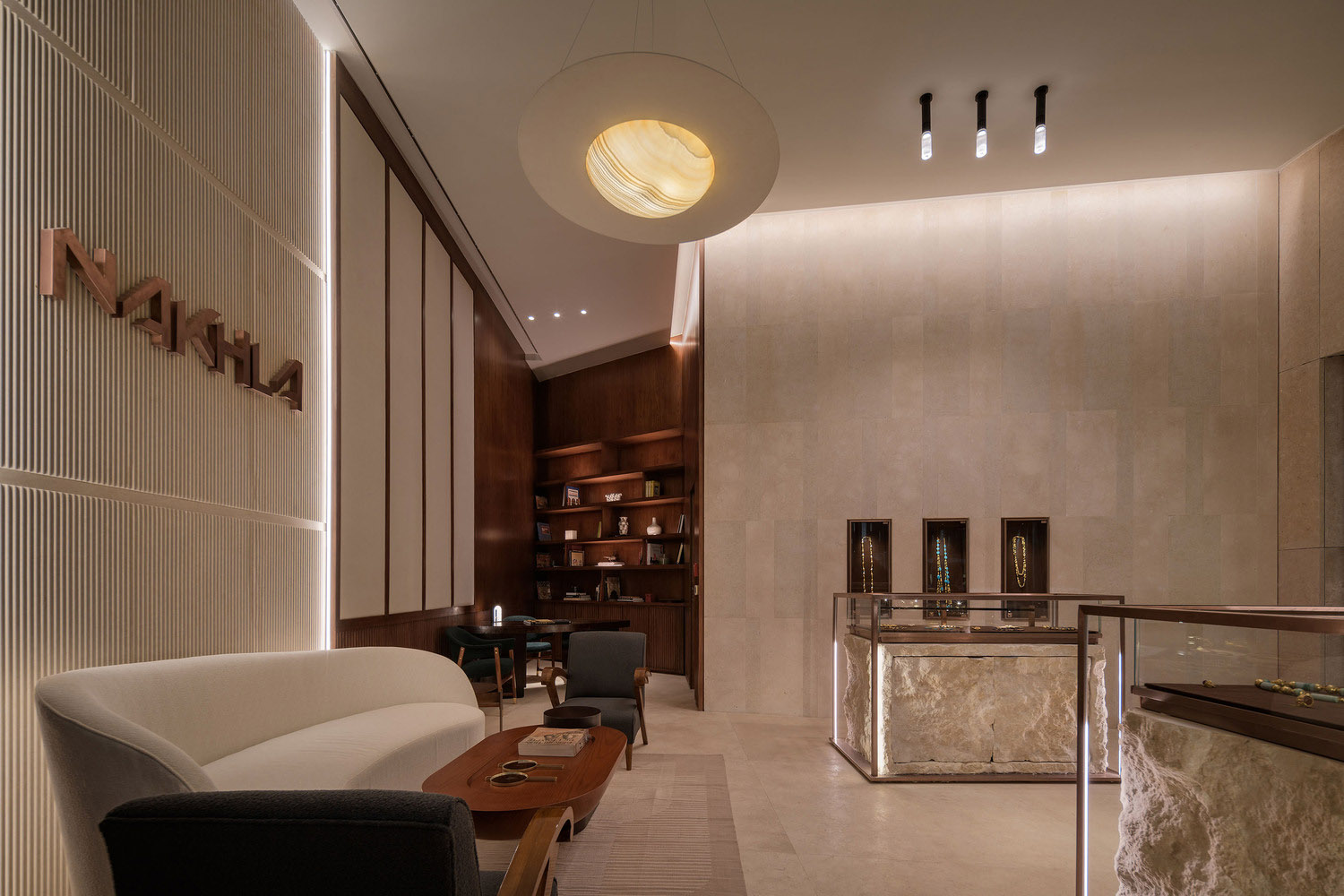 珠寶店設計,飾品店設計,珠寶店設計案例,珠寶店設計方案,商店設計,珠寶展廳設計,Yasmina Makram,埃及,卡夫納薩爾,品牌店設計,Yasmina Makram,Nakhla Brand Store,55㎡