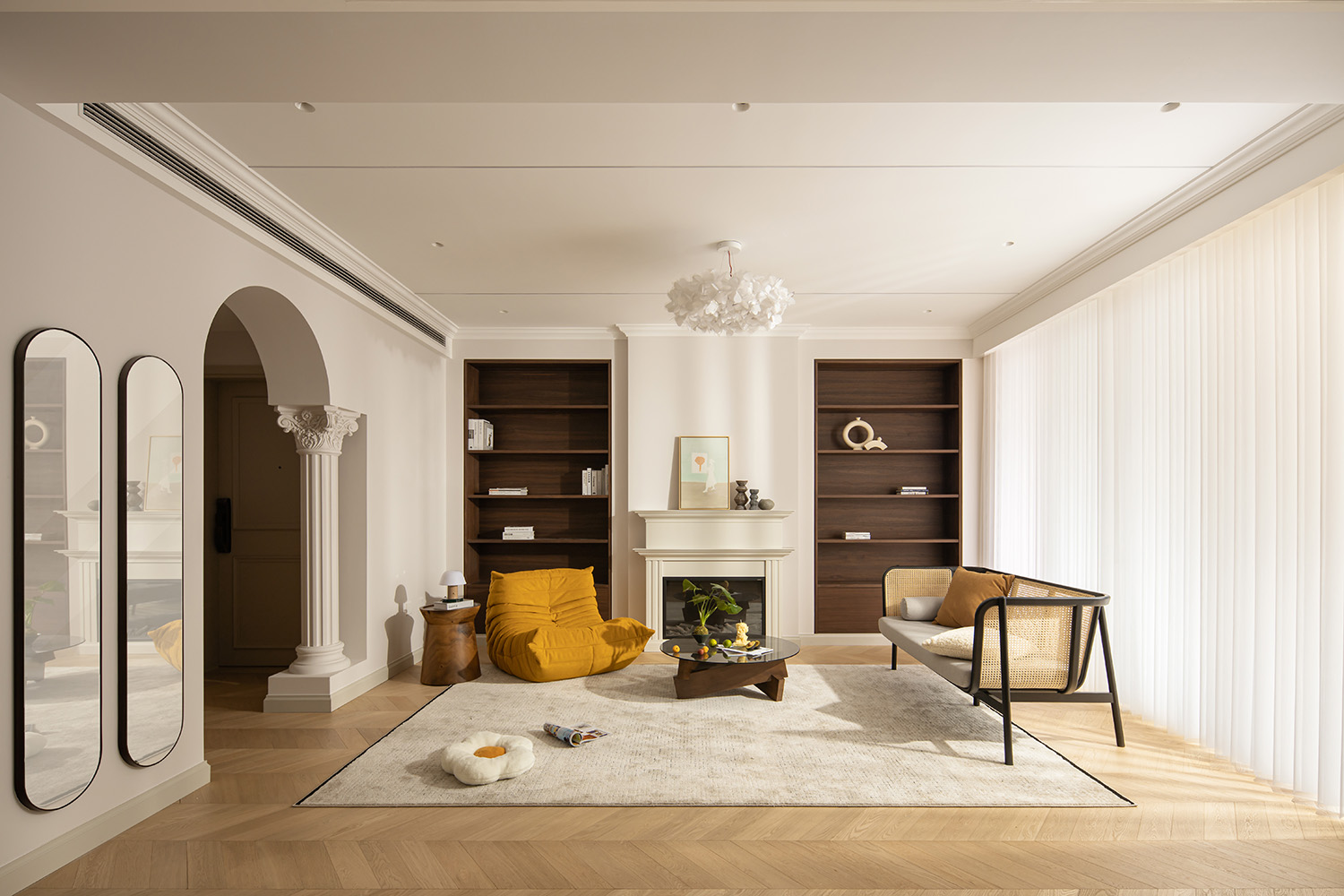 180㎡大平層設計,180㎡,住宅設計案例,住宅設計,法式風格家裝設計,大平層設計,大平層設計案例,大平層設計方案,上海,仁恒河濱花園大平層,示覺設計