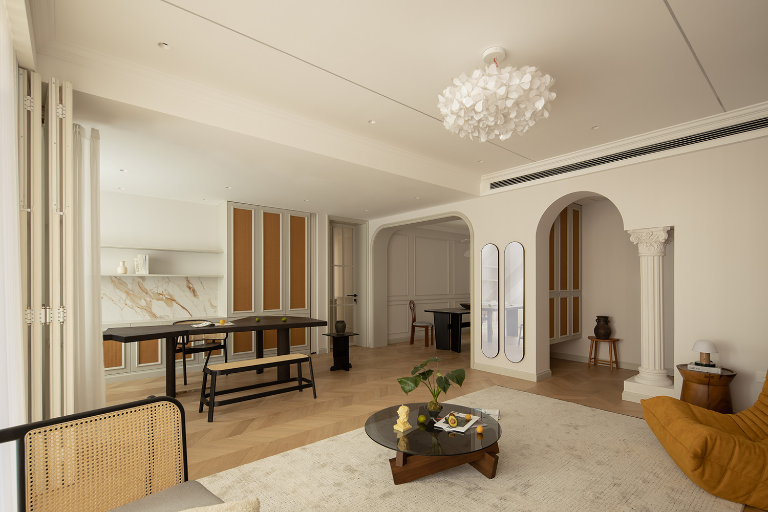 180㎡大平層設計,180㎡,住宅設計案例,住宅設計,法式風格家裝設計,大平層設計,大平層設計案例,大平層設計方案,上海,仁恒河濱花園大平層,示覺設計