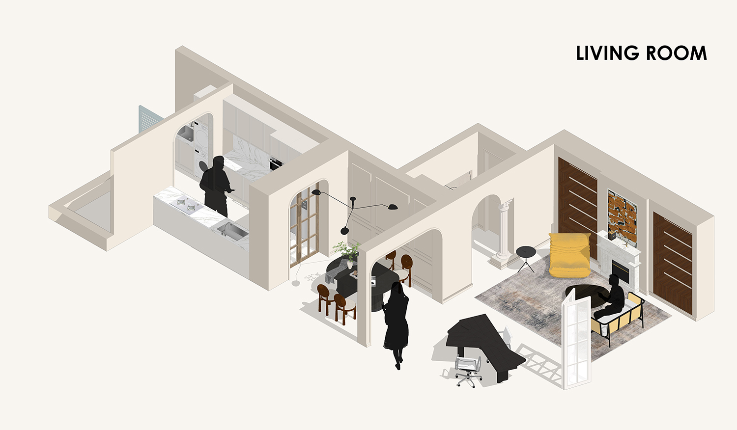 180㎡大平層設計,180㎡,住宅設計案例,住宅設計,法式風格家裝設計,大平層設計,大平層設計案例,大平層設計方案,上海,仁恒河濱花園大平層,示覺設計