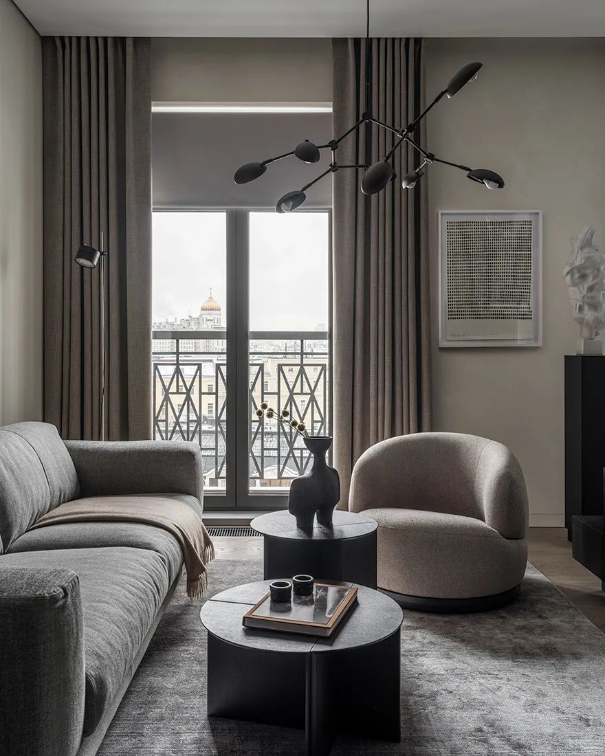 Svetlana Herzen,公寓設計,公寓設計案例,65㎡,深色係,小公寓,小公寓設計效果圖,小戶型設計,單身公寓