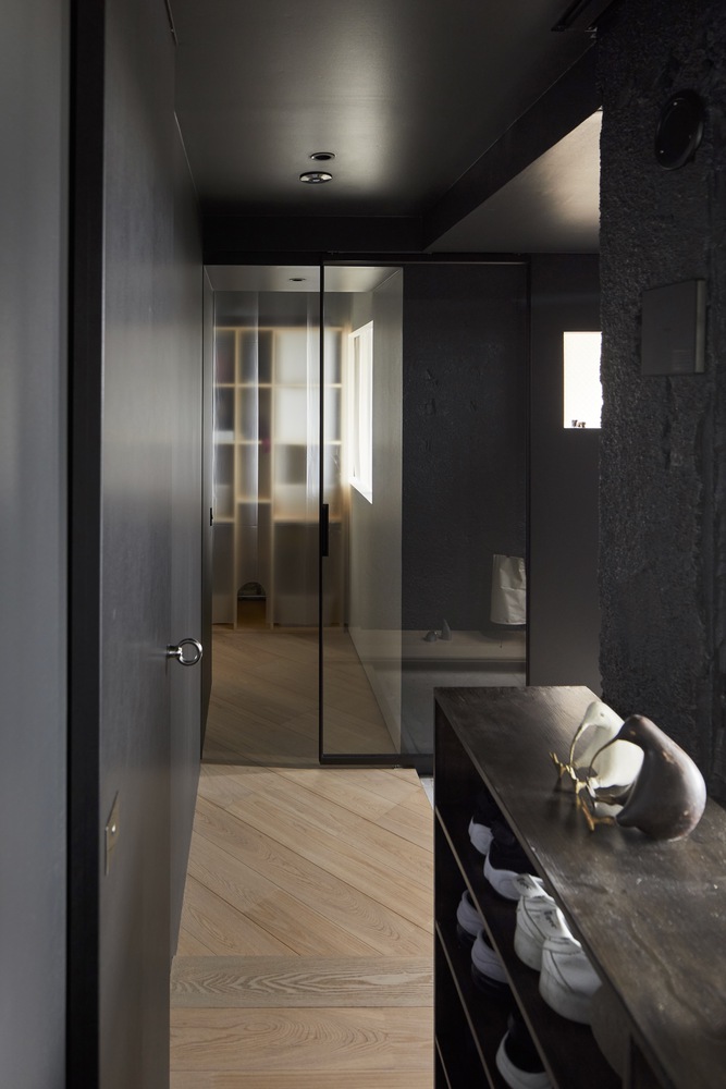 Hiroyasu Imai,公寓設計,公寓設計案例,65㎡,公寓改造,日本,鬆戶,公寓翻新改造,混凝土,原木色