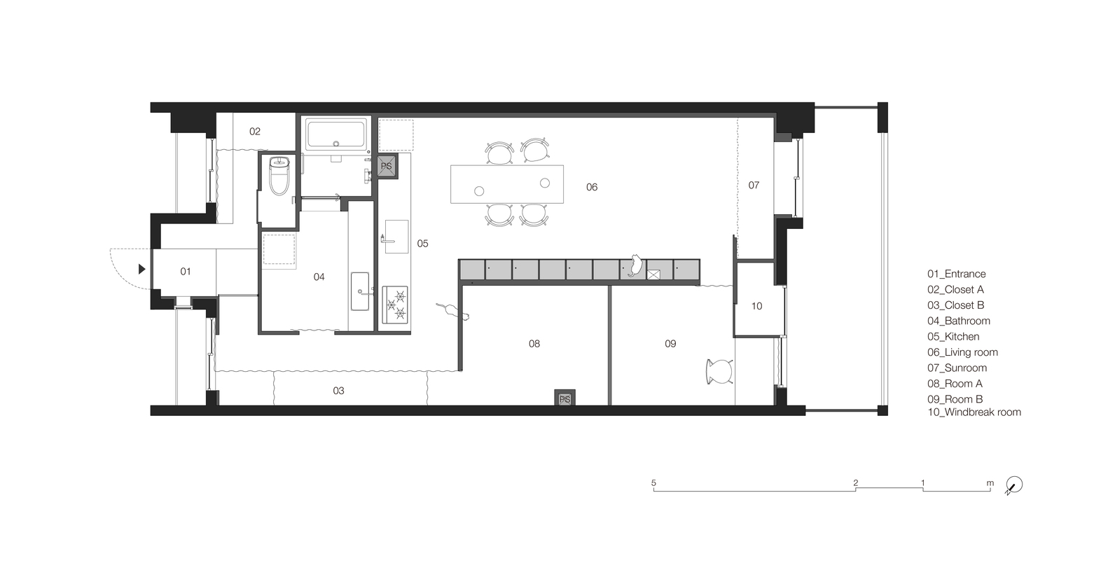 Hiroyasu Imai,公寓設計,公寓設計案例,65㎡,公寓改造,日本,鬆戶,公寓翻新改造,混凝土,原木色