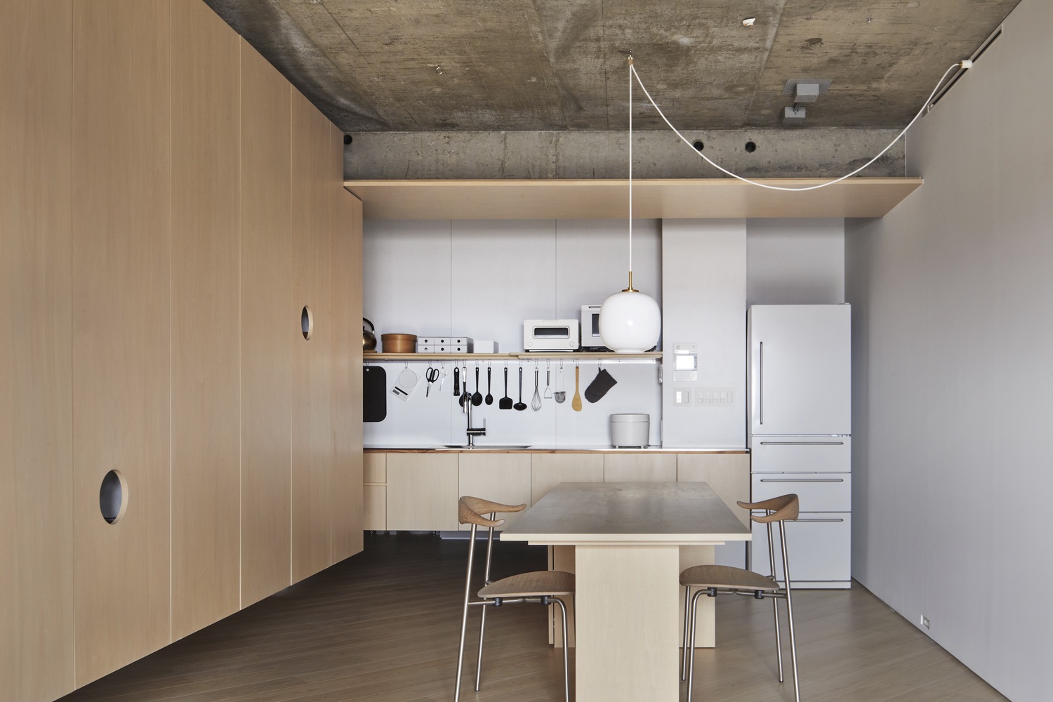 Hiroyasu Imai,公寓設計,公寓設計案例,65㎡,公寓改造,日本,鬆戶,公寓翻新改造,混凝土,原木色