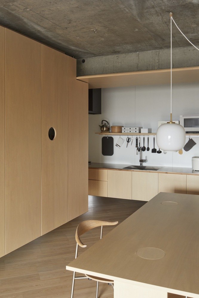 Hiroyasu Imai,公寓設計,公寓設計案例,65㎡,公寓改造,日本,鬆戶,公寓翻新改造,混凝土,原木色