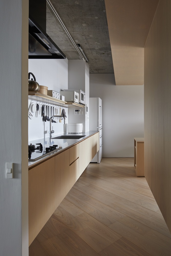 Hiroyasu Imai,公寓設計,公寓設計案例,65㎡,公寓改造,日本,鬆戶,公寓翻新改造,混凝土,原木色