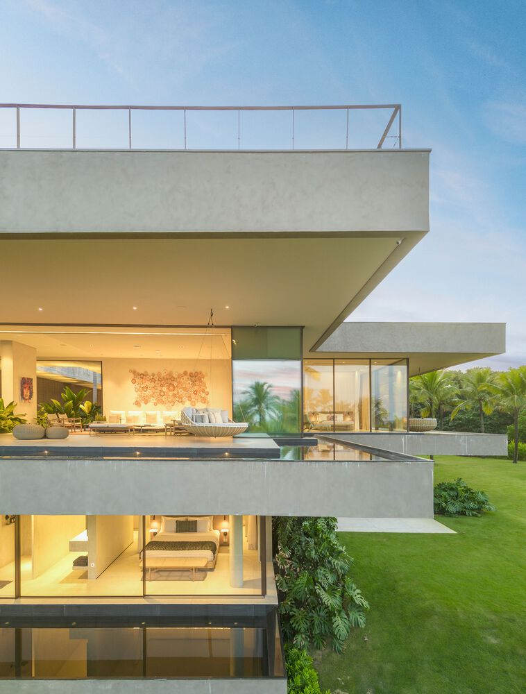 Saraiva e Associados,別墅設計案例,別墅設計方案,開放式別墅,巴西,海景別墅,景觀別墅,原木色