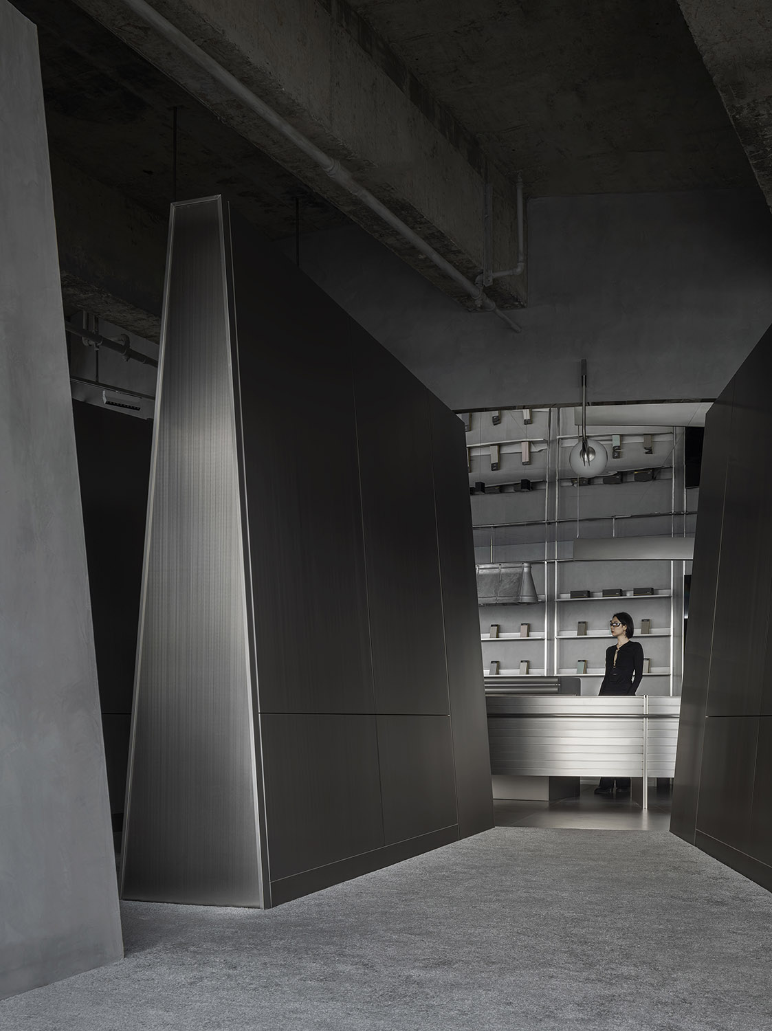 展廳設計,展廳設計案例,展廳設計方案,瓷磚展廳設計,材料展廳設計,建材展廳設計,佛山,費羅娜新概念展廳,費羅娜水泥瓷磚,正方良行設計