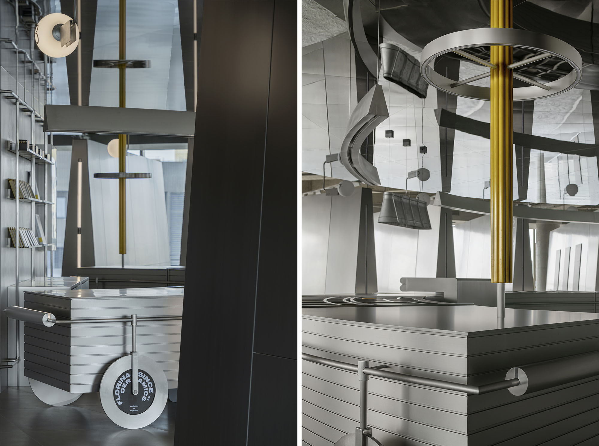 展廳設計,展廳設計案例,展廳設計方案,瓷磚展廳設計,材料展廳設計,建材展廳設計,佛山,費羅娜新概念展廳,費羅娜水泥瓷磚,正方良行設計