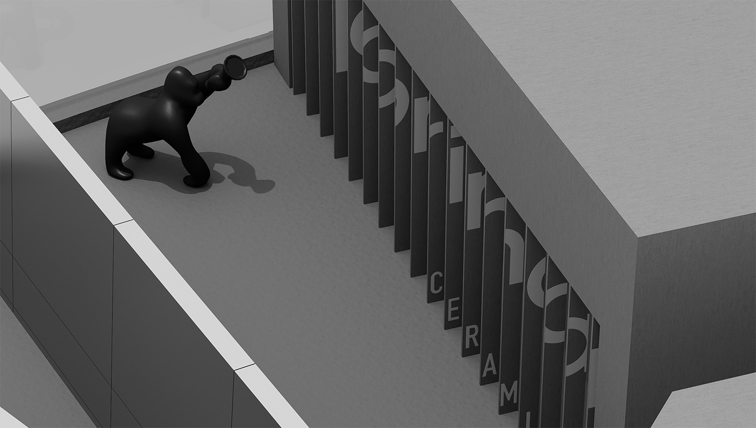 展廳設計,展廳設計案例,展廳設計方案,瓷磚展廳設計,材料展廳設計,建材展廳設計,佛山,費羅娜新概念展廳,費羅娜水泥瓷磚,正方良行設計