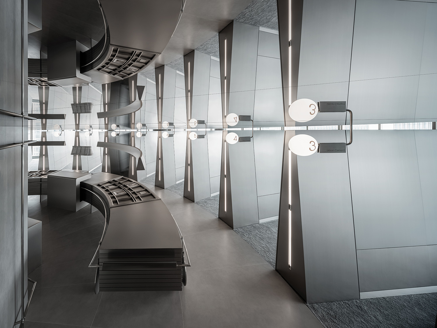 展廳設計,展廳設計案例,展廳設計方案,瓷磚展廳設計,材料展廳設計,建材展廳設計,佛山,費羅娜新概念展廳,費羅娜水泥瓷磚,正方良行設計