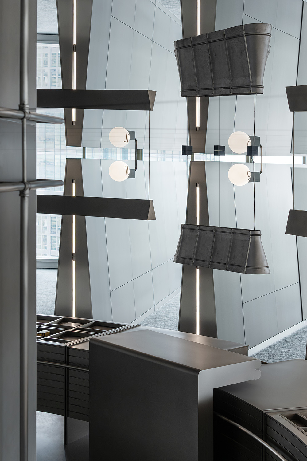 展廳設計,展廳設計案例,展廳設計方案,瓷磚展廳設計,材料展廳設計,建材展廳設計,佛山,費羅娜新概念展廳,費羅娜水泥瓷磚,正方良行設計