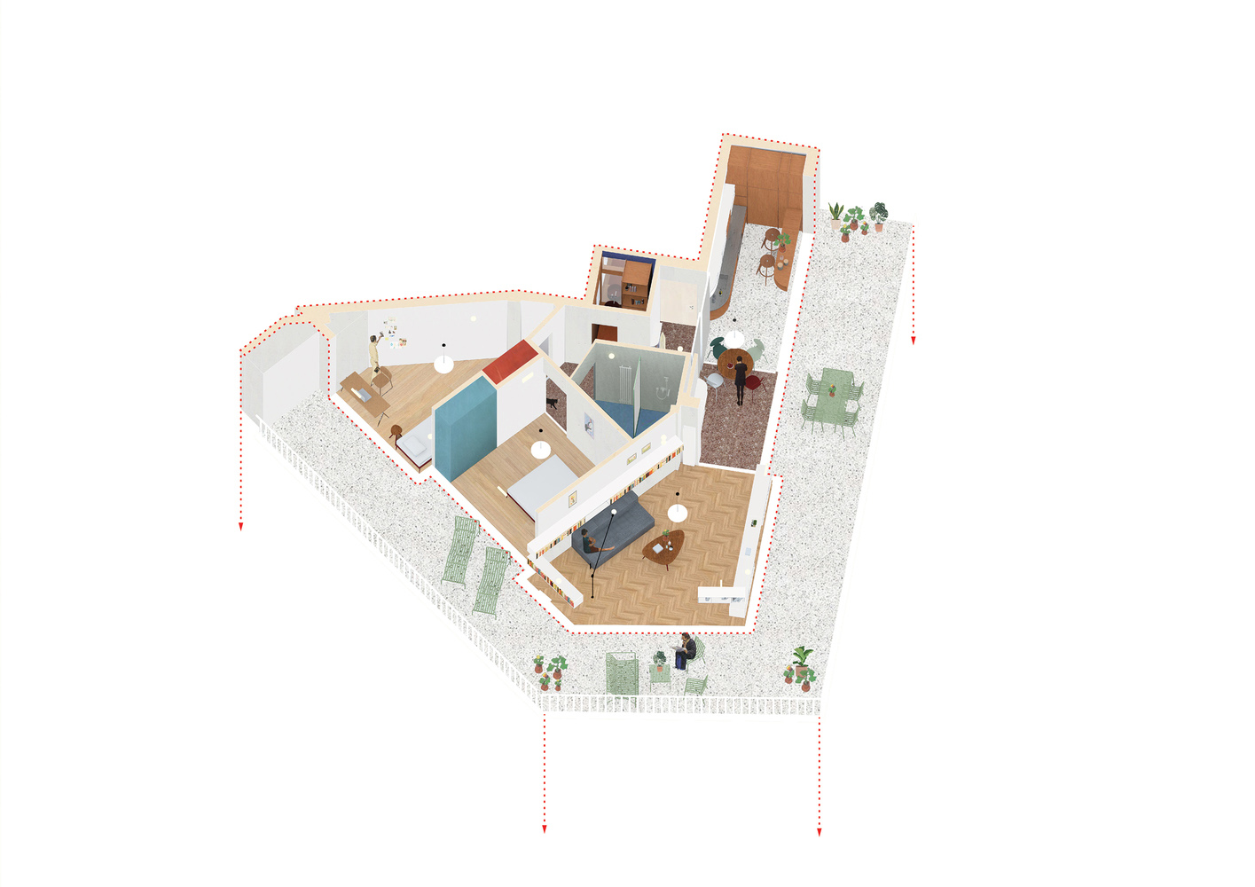 en-route-architecture,公寓設計,公寓設計案例,85㎡,白色係,公寓設計效果圖,希臘,雅典