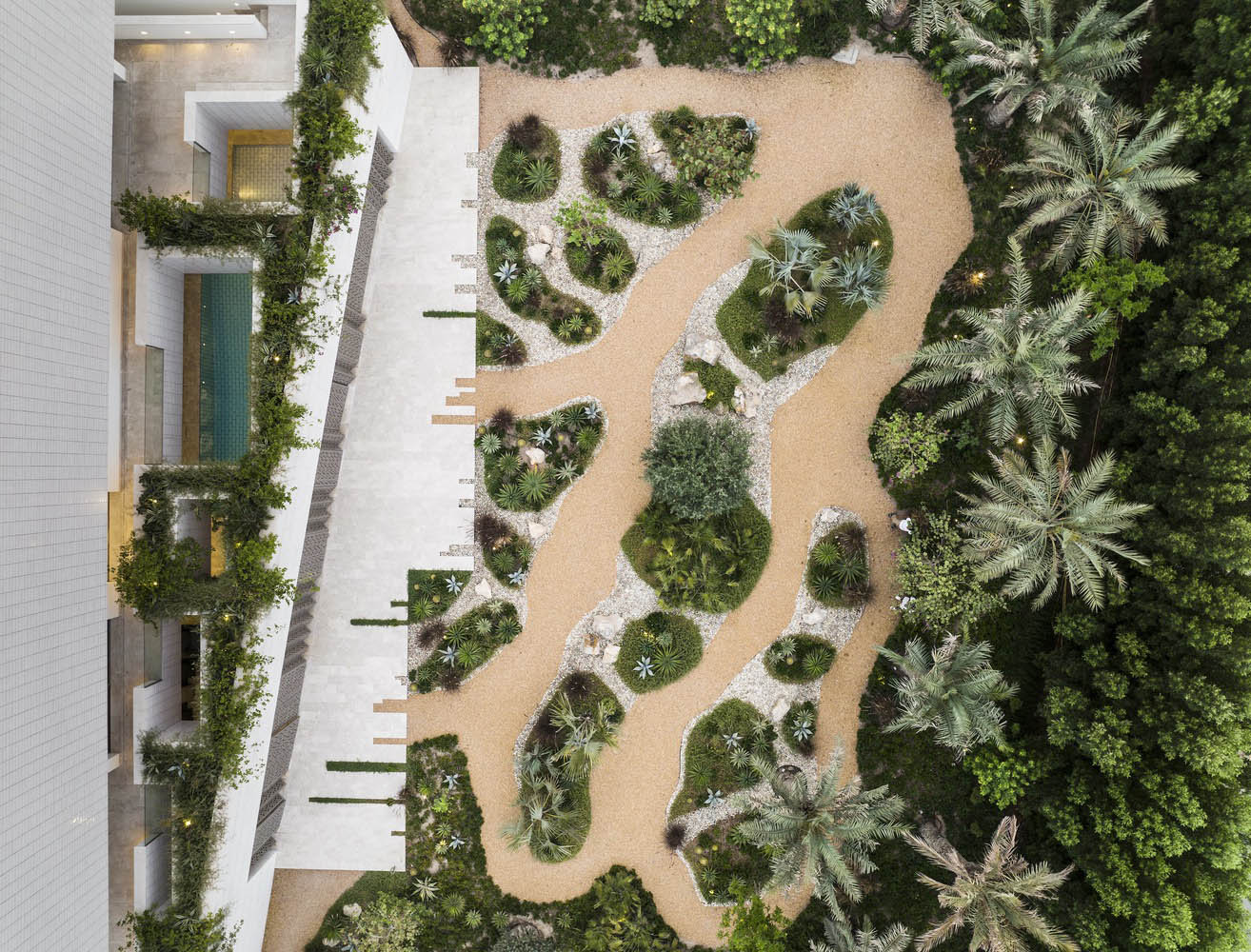 AGi Architects,別墅設計案例,別墅設計方案,開放式別墅,科威特,庭院別墅,景觀別墅,原木色,800㎡