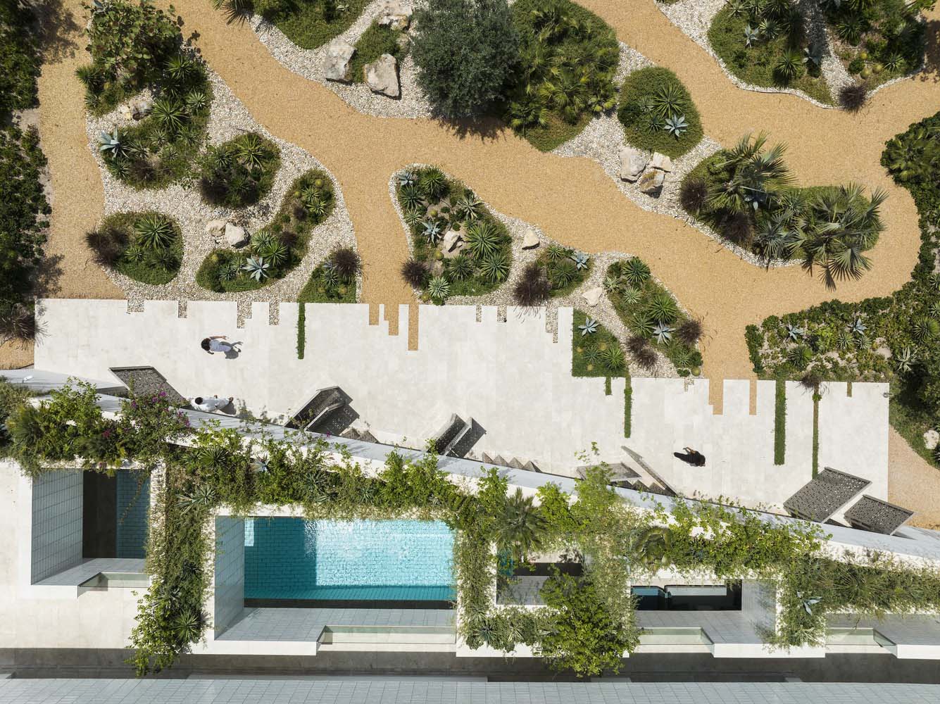 AGi Architects,別墅設計案例,別墅設計方案,開放式別墅,科威特,庭院別墅,景觀別墅,原木色,800㎡