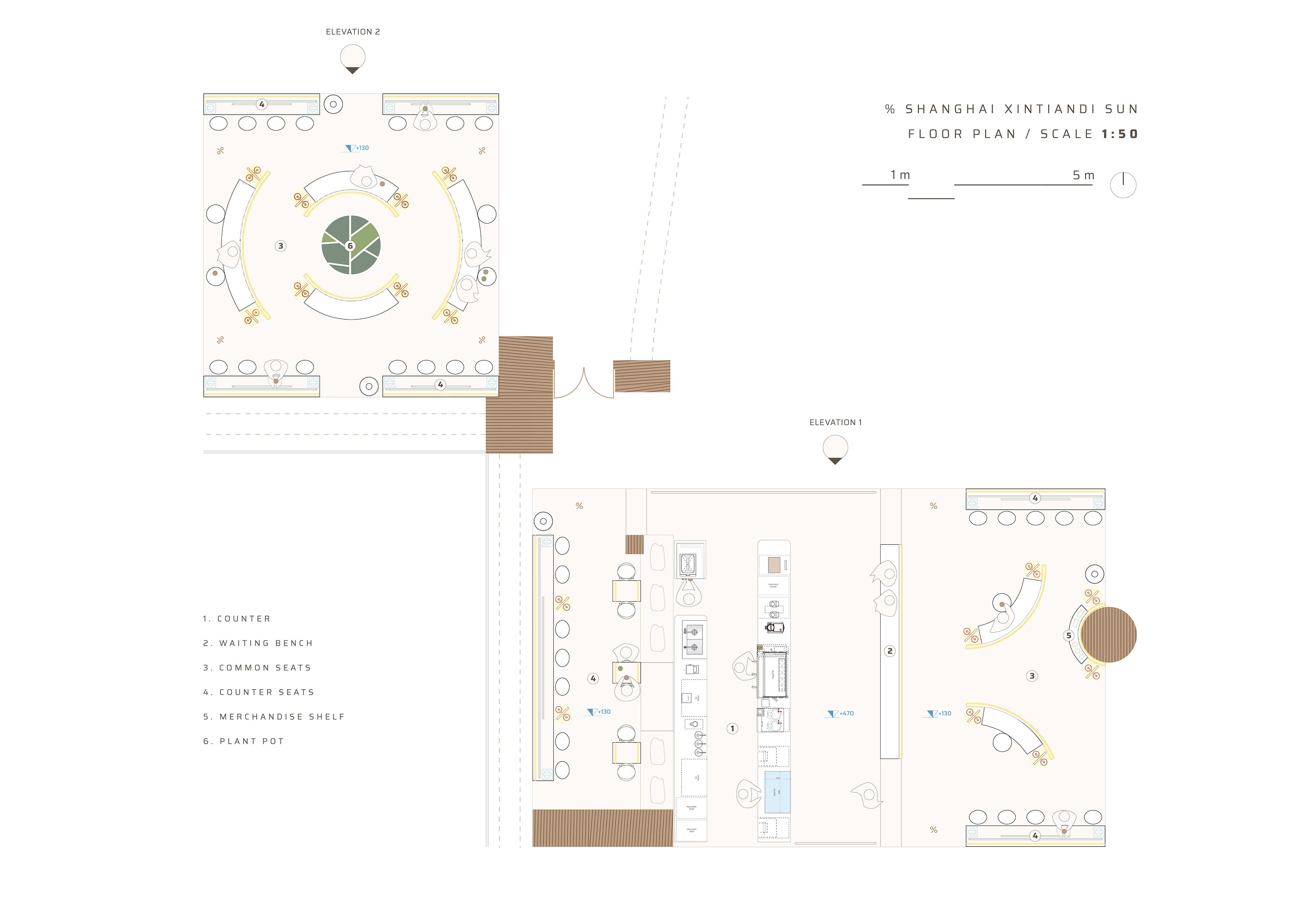 NKAA Studio,咖啡廳設計,%Arabica,上海,阿拉比卡咖啡,上海新天地,咖啡店設計