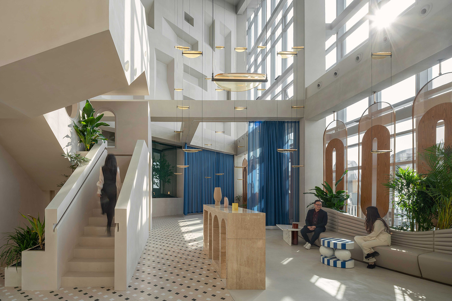 展廳設計,企業展廳設計,茶室設計,接待中心設計,浙江台州,騰達中心34層屋頂花園,作意設計