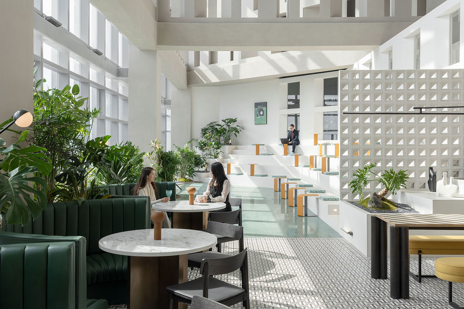 展廳設計,企業展廳設計,茶室設計,接待中心設計,浙江台州,騰達中心34層屋頂花園,作意設計