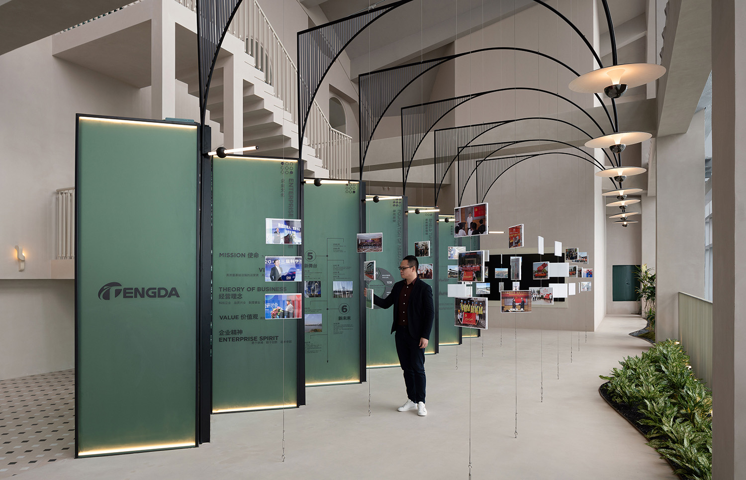 展廳設計,企業展廳設計,茶室設計,接待中心設計,浙江台州,騰達中心34層屋頂花園,作意設計