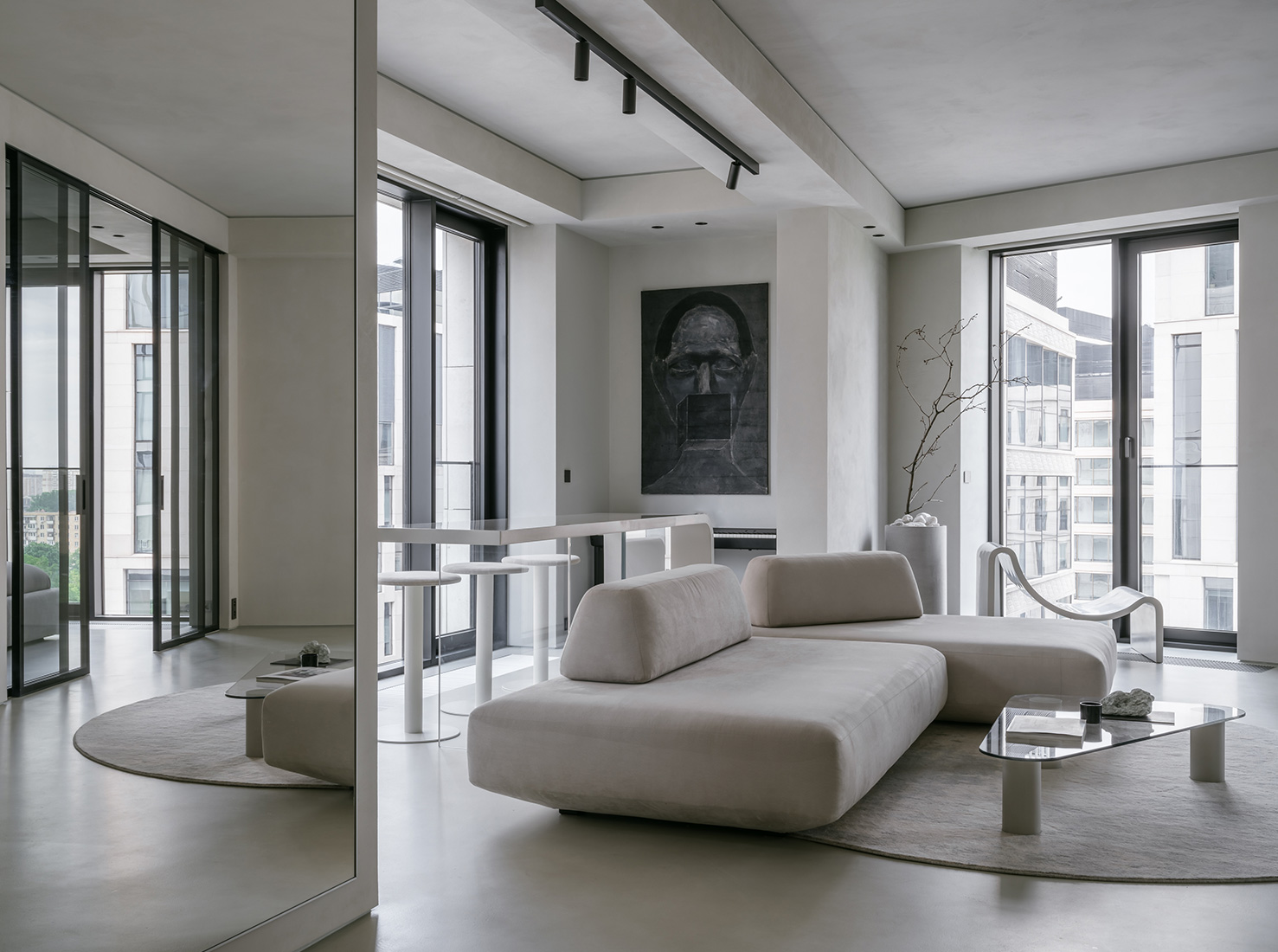 Doronina Design,公寓設計,公寓設計案例,75㎡,微水泥,小公寓,小公寓設計效果圖,小戶型設計,莫斯科