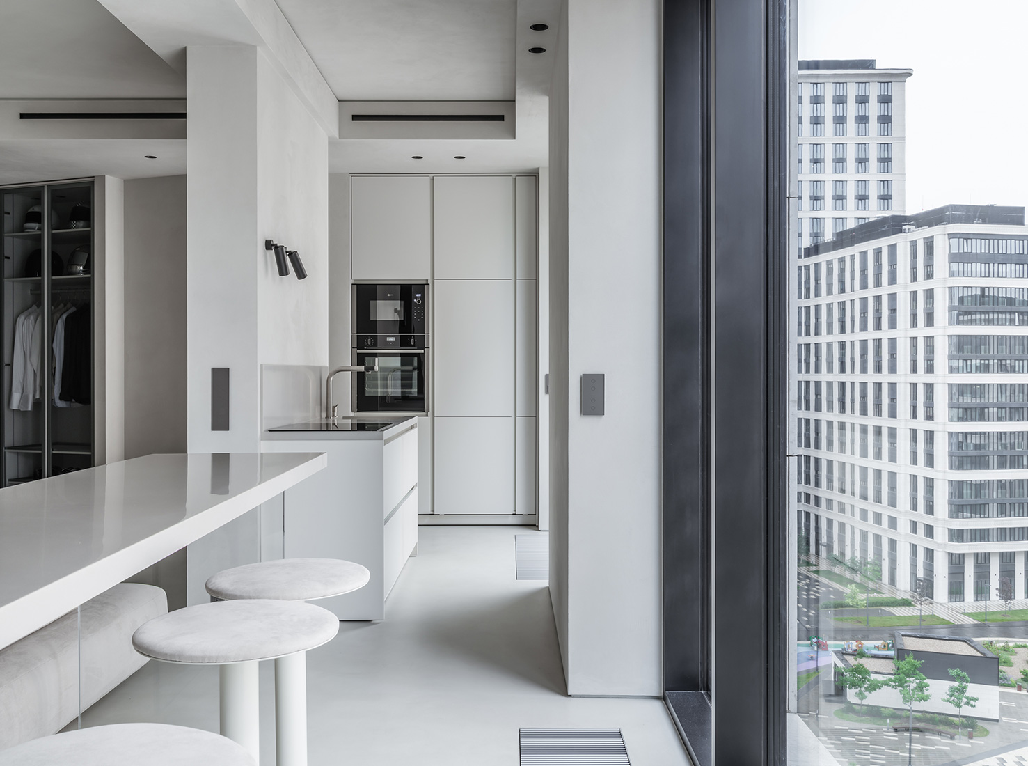 Doronina Design,公寓設計,公寓設計案例,75㎡,微水泥,小公寓,小公寓設計效果圖,小戶型設計,莫斯科