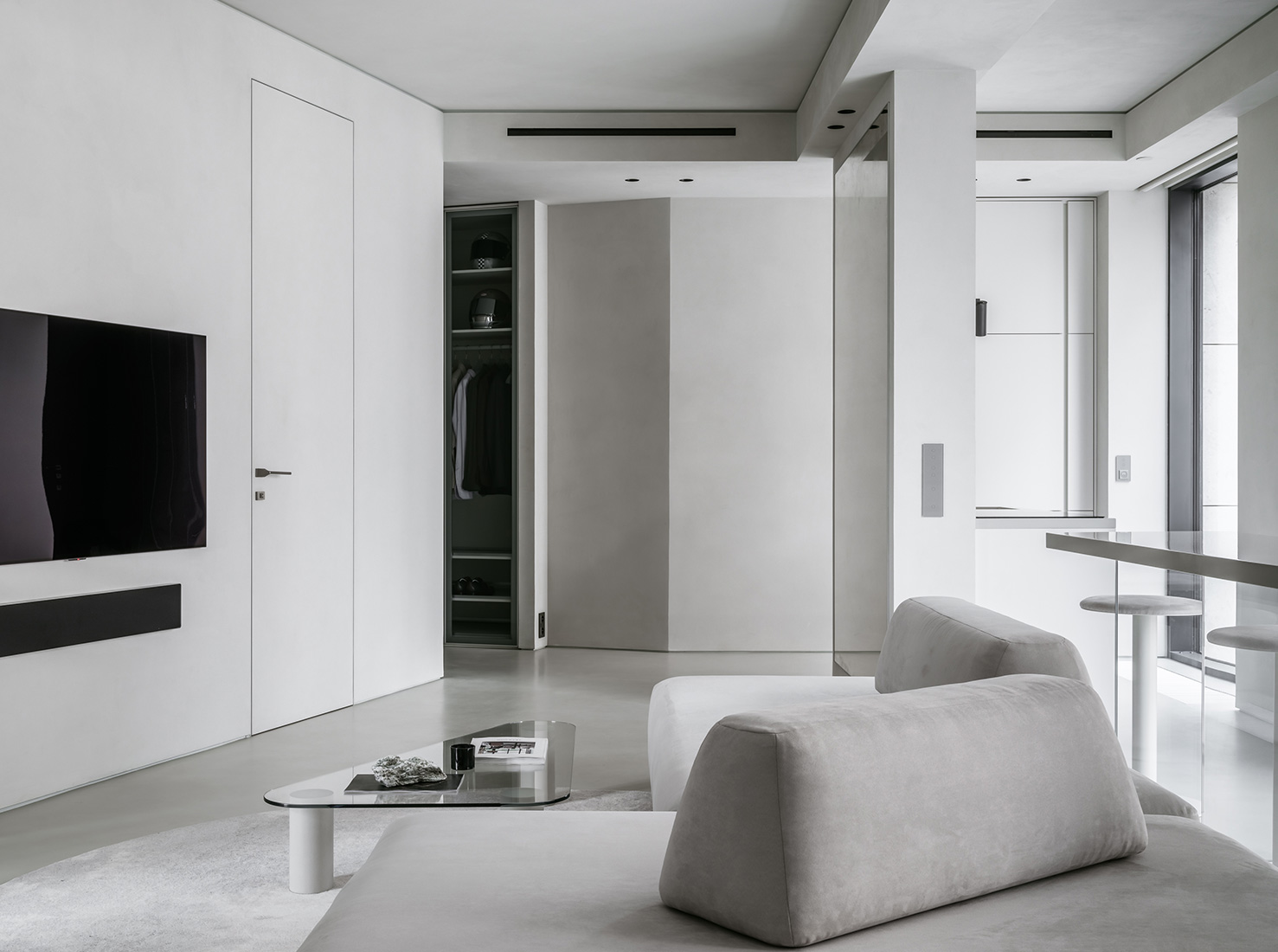 Doronina Design,公寓設計,公寓設計案例,75㎡,微水泥,小公寓,小公寓設計效果圖,小戶型設計,莫斯科