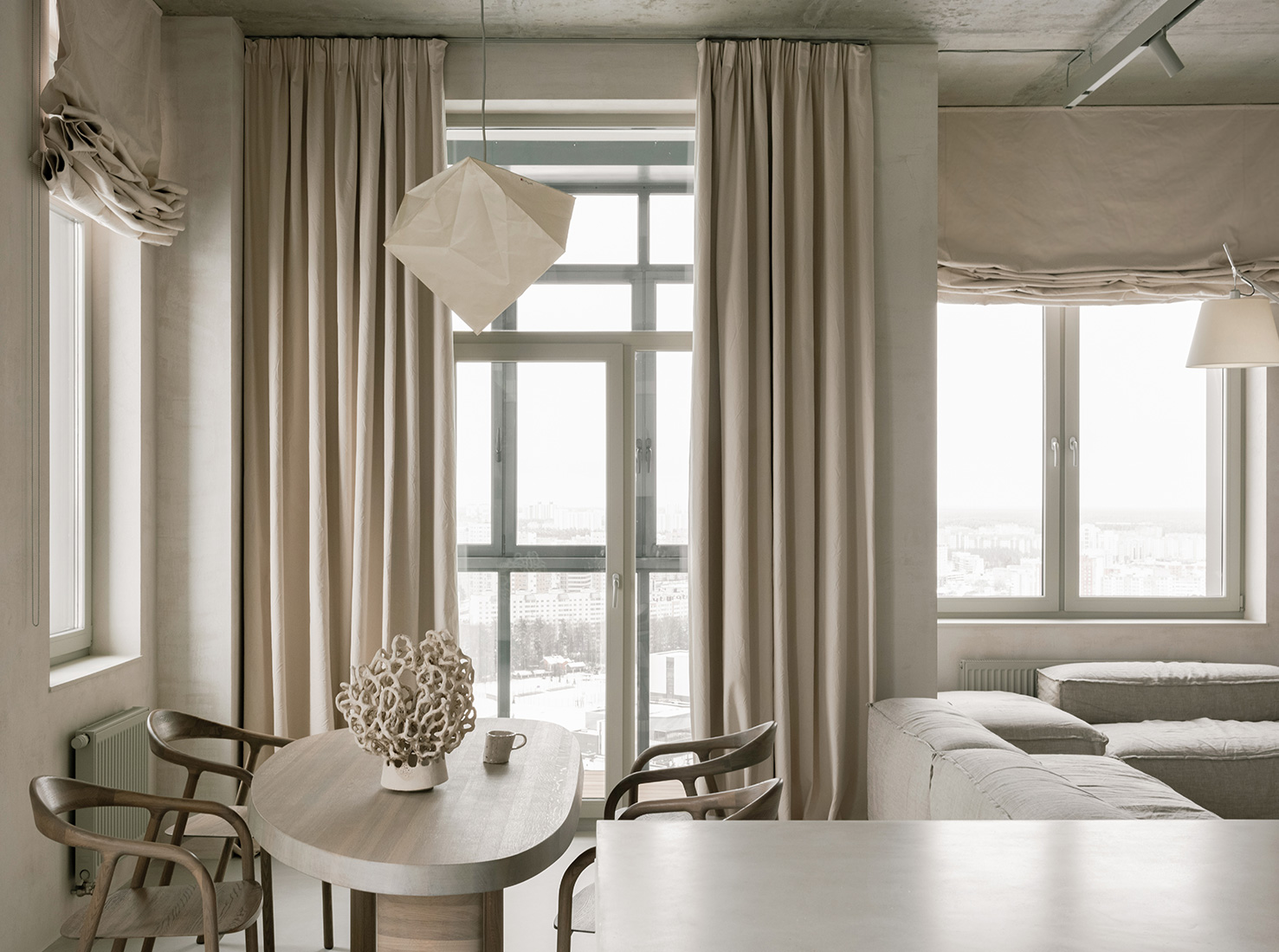 Vlad Kudin,公寓設計案例,公寓設計方案,侘寂風格公寓設計,明斯克,公寓設計,微水泥,100㎡,極簡主義