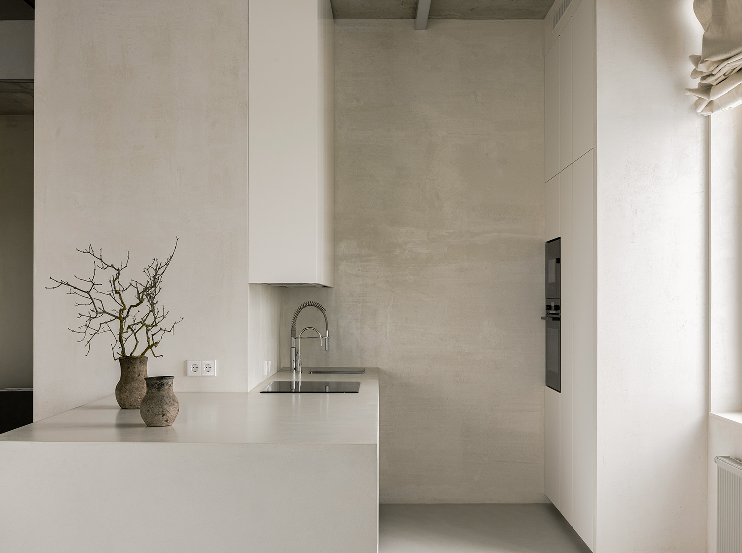 Vlad Kudin,公寓設計案例,公寓設計方案,侘寂風格公寓設計,明斯克,公寓設計,微水泥,100㎡,極簡主義