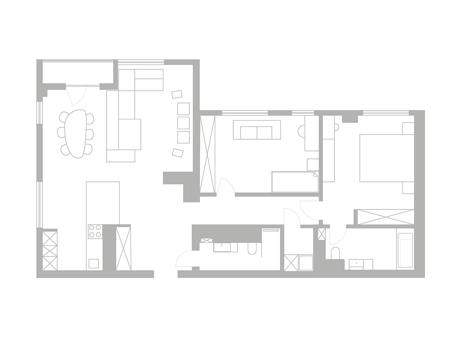 Vlad Kudin,公寓設計案例,公寓設計方案,侘寂風格公寓設計,明斯克,公寓設計,微水泥,100㎡,極簡主義