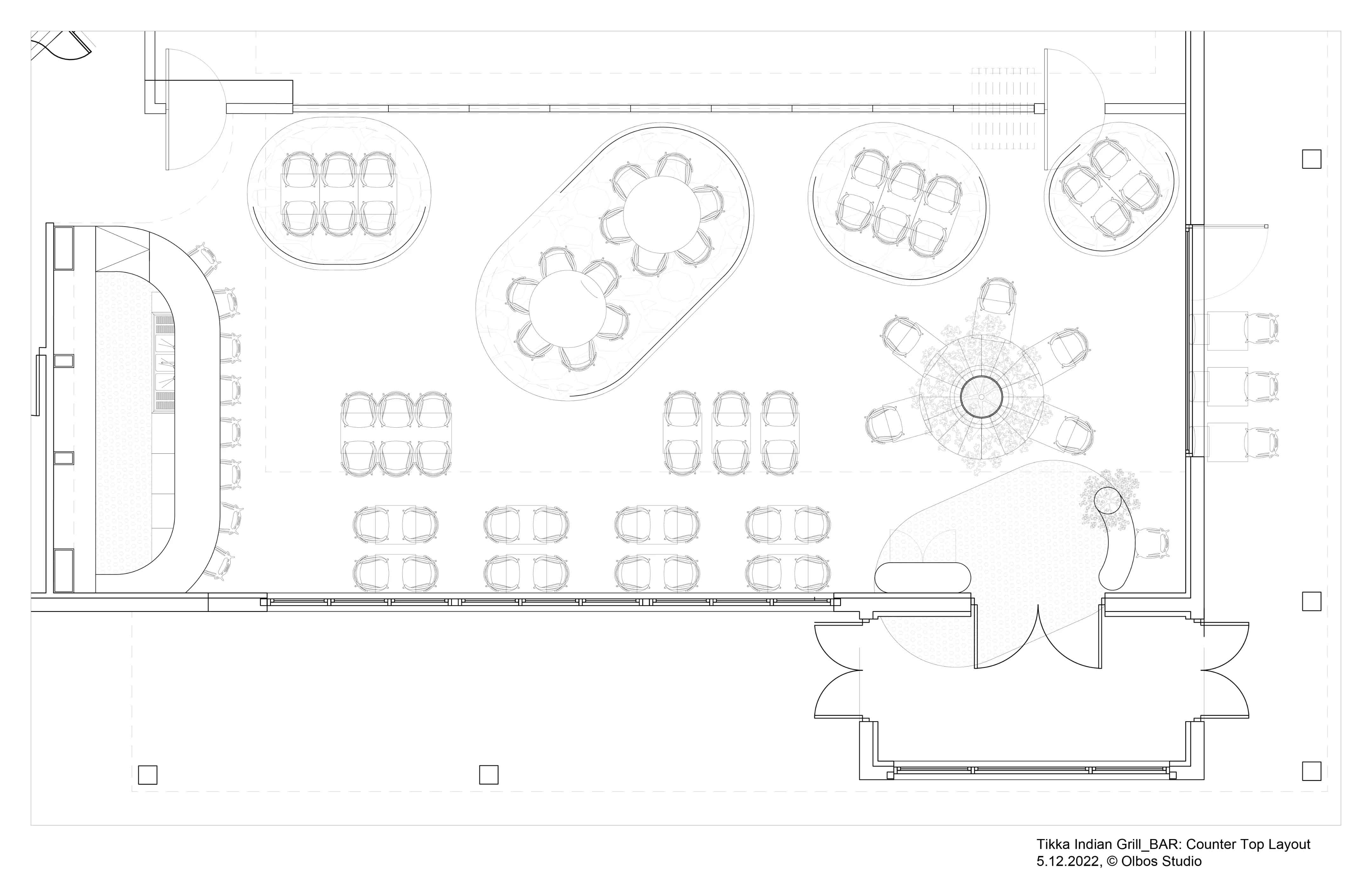 酒吧設計方案,酒吧裝修,休閑餐廳設計,Olbos Studio,餐廳設計,Tikka Charcoal Grill,Gastro Circuit,亞洲融合餐廳,酒吧餐廳設計