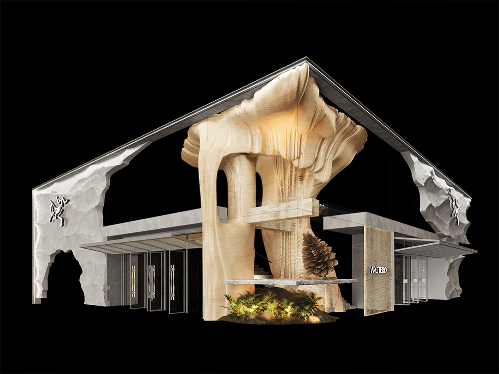 服裝店設計,零售店設計,戶外服裝零售店,服裝店設計案例,ARC'TERYX始祖鳥,始祖鳥北京店致敬溫哥華文化脈絡,尚洋藝術,北京