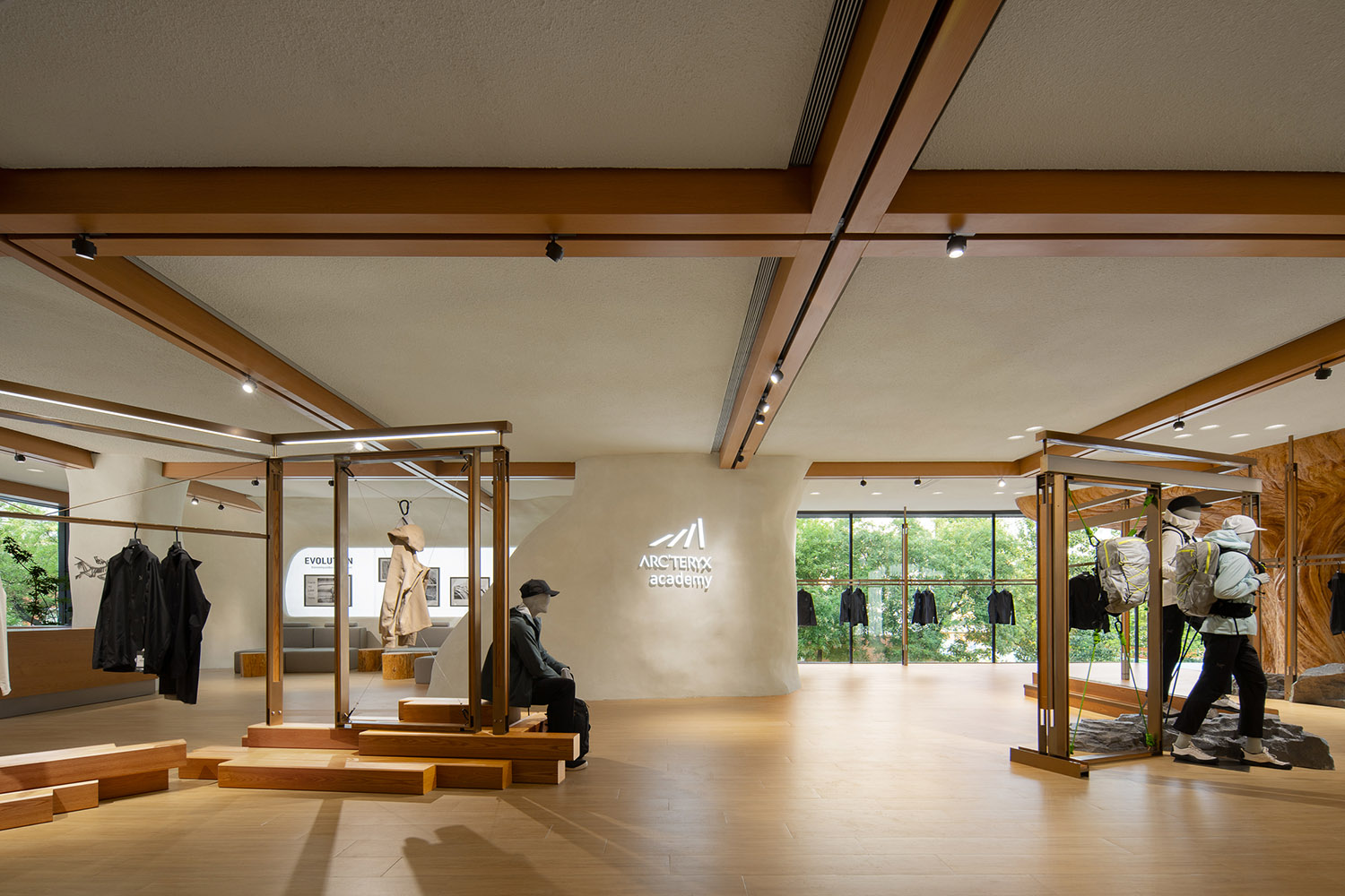服裝店設計,零售店設計,戶外服裝零售店,服裝店設計案例,ARC'TERYX始祖鳥,始祖鳥北京店致敬溫哥華文化脈絡,尚洋藝術,北京