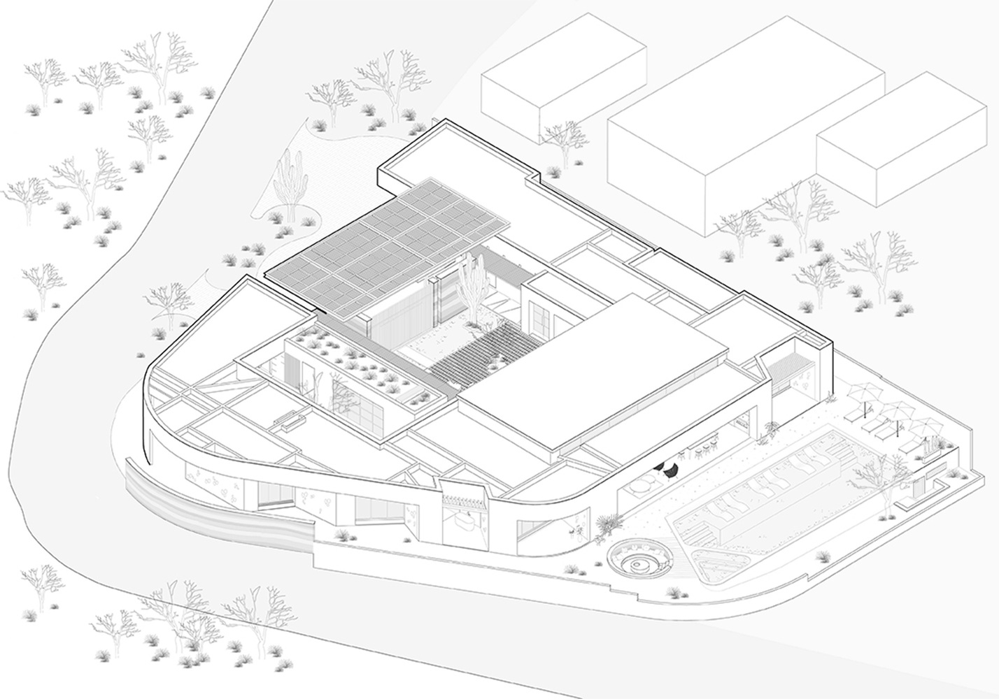 MA Design Group,別墅設計案例,別墅設計方案,庭院別墅,墨西哥,景觀別墅,1324 m²
