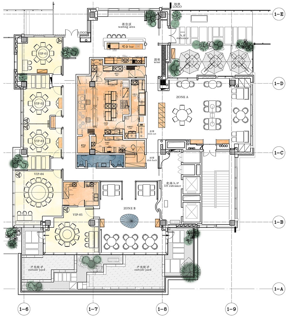 高檔餐廳設計,湘菜餐廳設計,休閑餐廳設計,餐廳設計,餐廳設計案例,餐廳設計方案,餐廳裝修,主題餐廳設計,北京,楚令尹北京坊店,無之設計