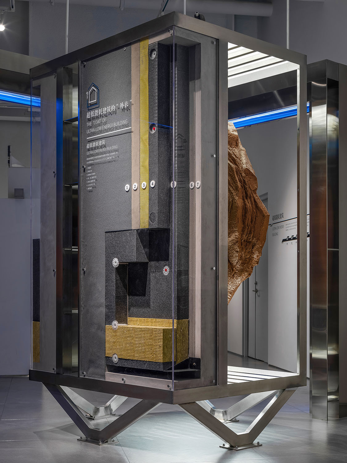 展廳設計,展廳設計案例,展廳設計方案,材料展廳設計,建材展廳設計,西安,超低能耗建築技術展廳,堂晤設計