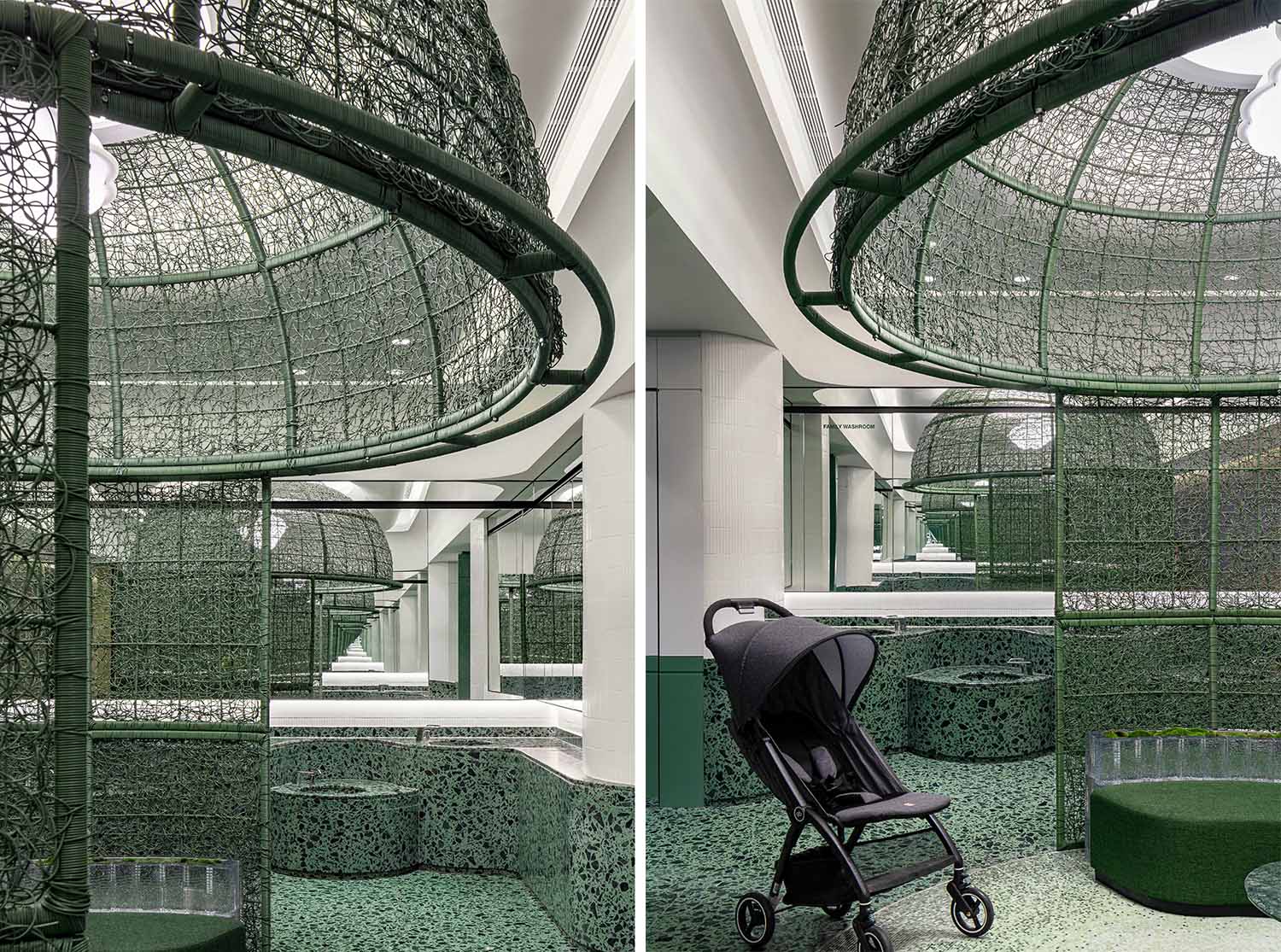 公共空間設計,衛生間設計,商場衛生間設計,商場衛生間裝修,公共廁所設計,公共衛生間設計,上海,壁上叢林交叉性別衛生間,佑向設計