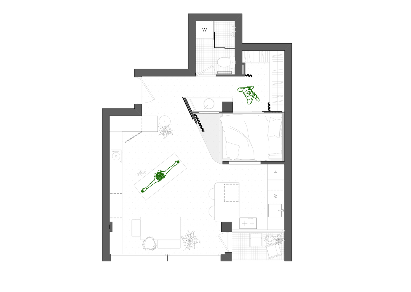 Cherry Art Hub,公寓設計案例,公寓設計方案,小戶型設計,塞爾維亞,公寓改造,小戶型改造,35㎡