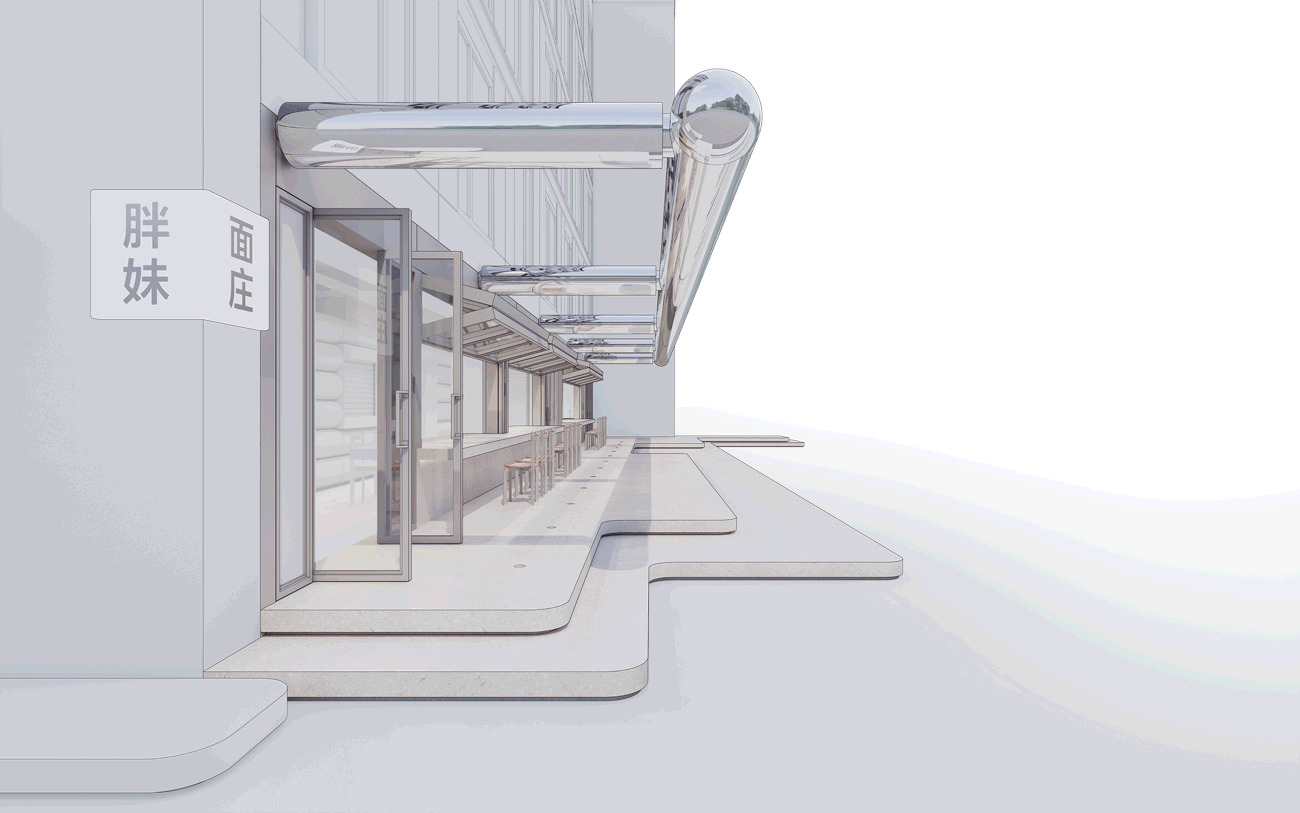 餐廳設計,快餐店設計,麵店設計,餐廳設計案例,餐廳設計方案,餐廳裝修,街邊餐廳設計,北京,胖妹麵莊隆福寺店,OFFICE AIO