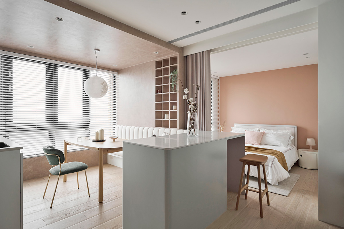 璞沃空間,公寓設計,公寓設計案例,45㎡,小戶型,單身公寓,小公寓設計效果圖,小戶型設計,單身女孩公寓