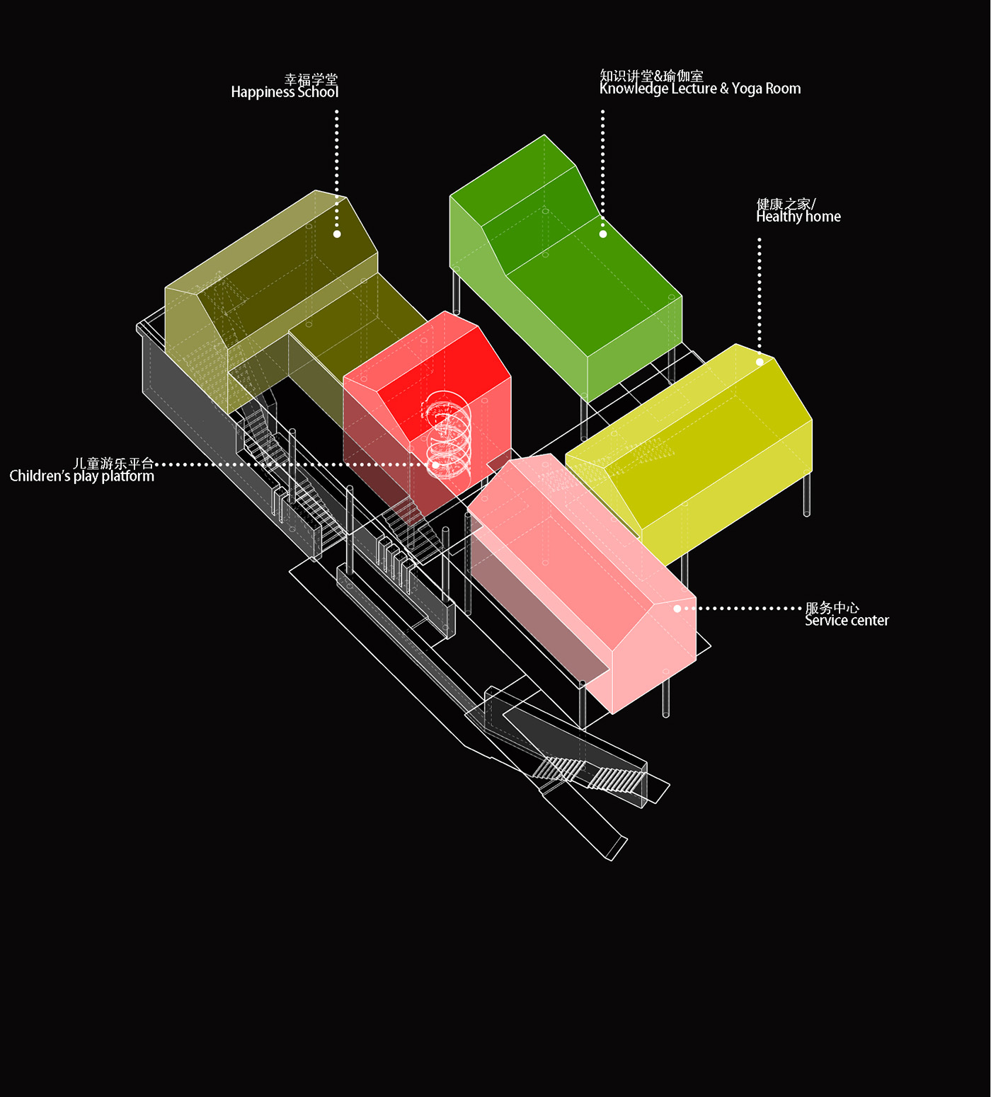 公共空間設計,鄉村公共空間設計,鄉村生活館,黨群服務中心設計,鄉村建築設計,衢州,溪口未來社區之家,嚴暘建築設計
